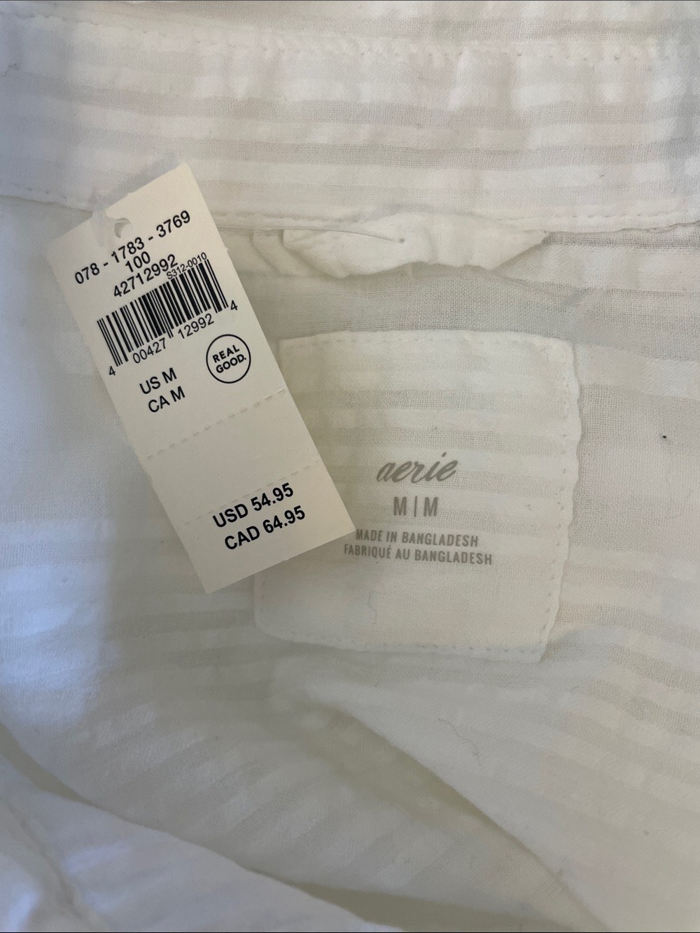 NWT Aerie Seersucker Oversized Cover-Up Button Down Shirt M - Picture 9 of 13